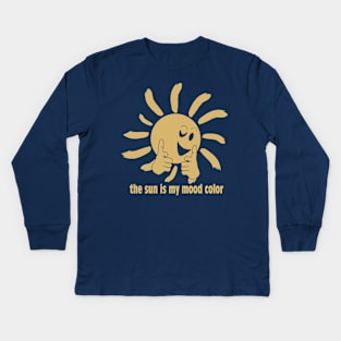 The sun is my mood color (golden print) Kids Long Sleeve T-Shirt